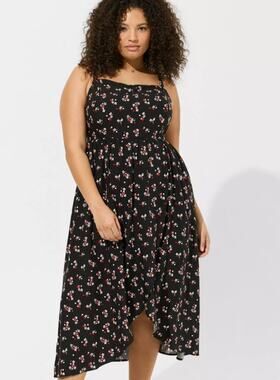 Torrid Womens Floral Midi Dress Plus Size 4X Wedding Guest Garden Party Romantic